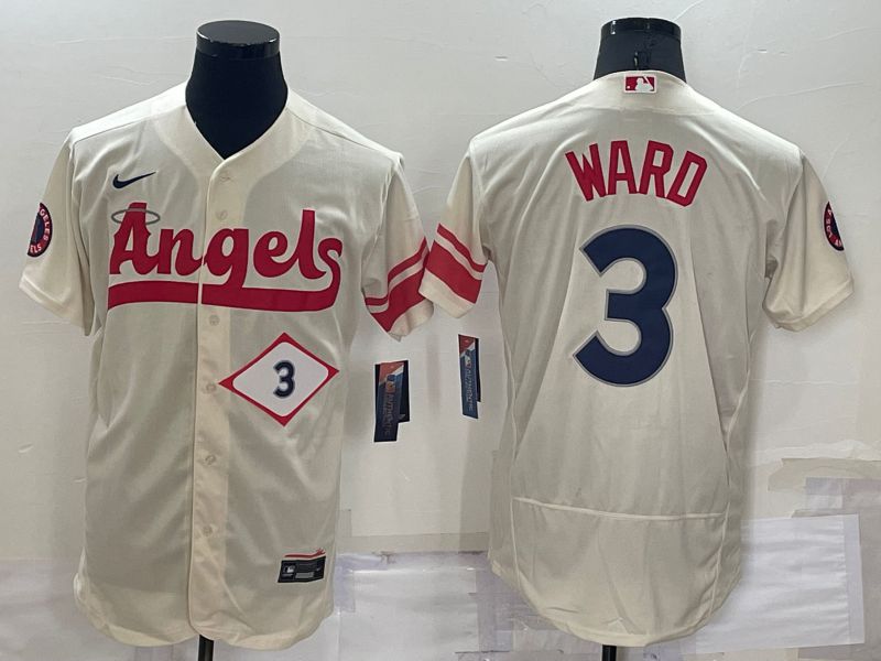 Men Los Angeles Angels #3 Ward Cream City Edition Elite Nike 2022 MLB Jerseys